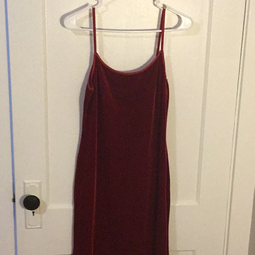 Long red dress